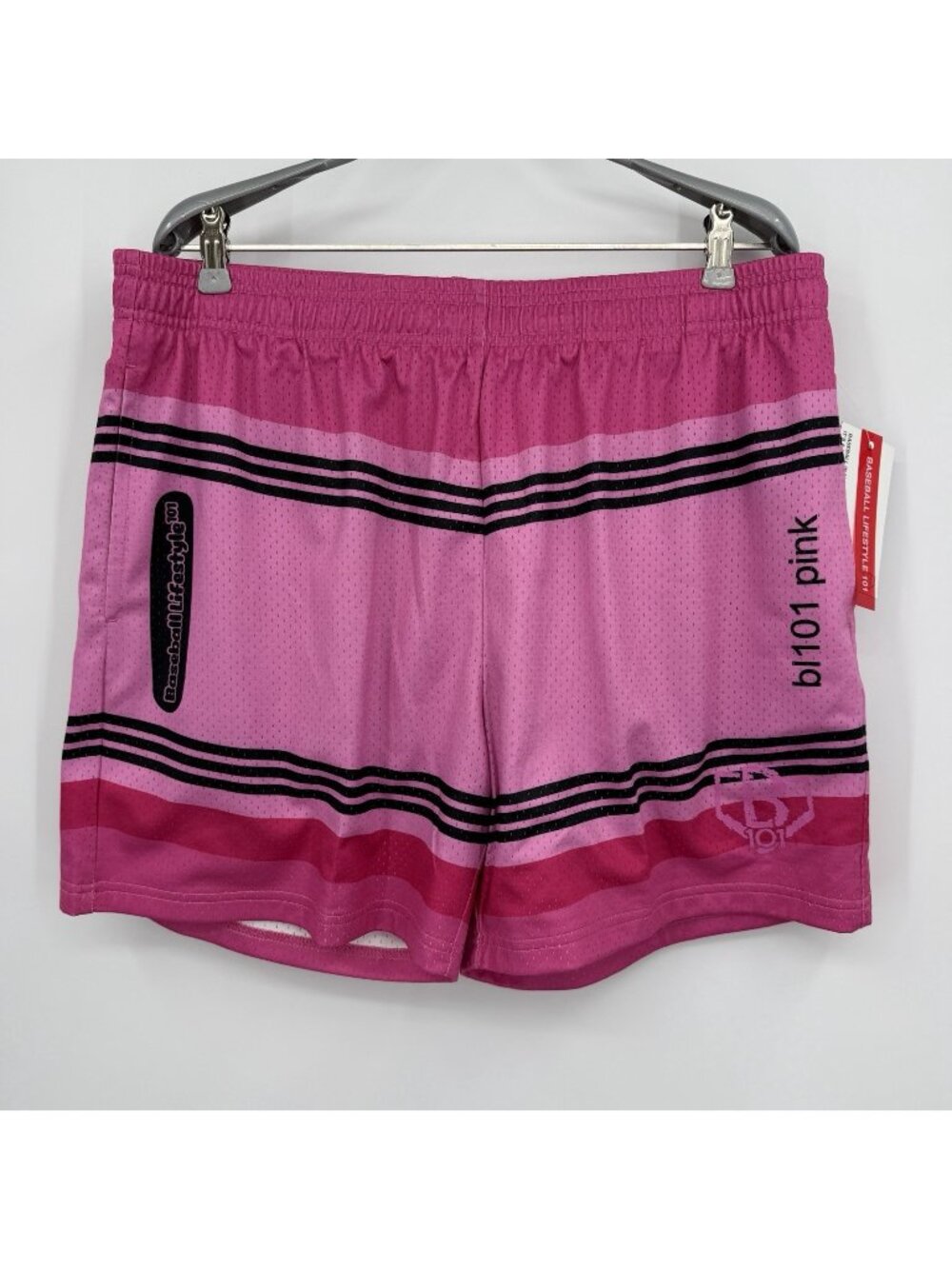 Baseball Lifestyle 101 Mesh Athletic Shorts Size L Large Men’s Pink Crayon